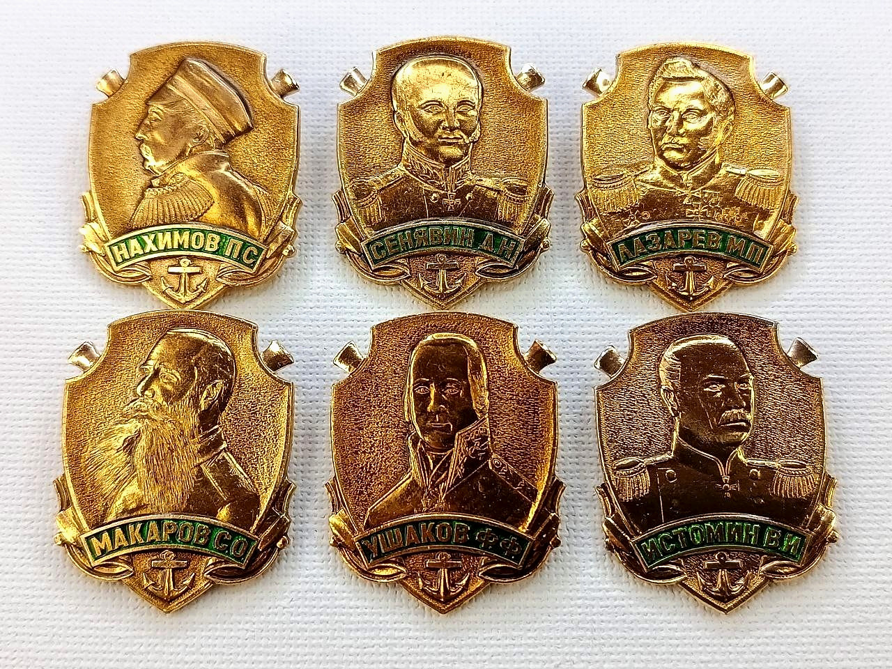 Soviet Russian Set of Badges “Admirals Naval Commanders” USSR. Nakhimov, Ushakov