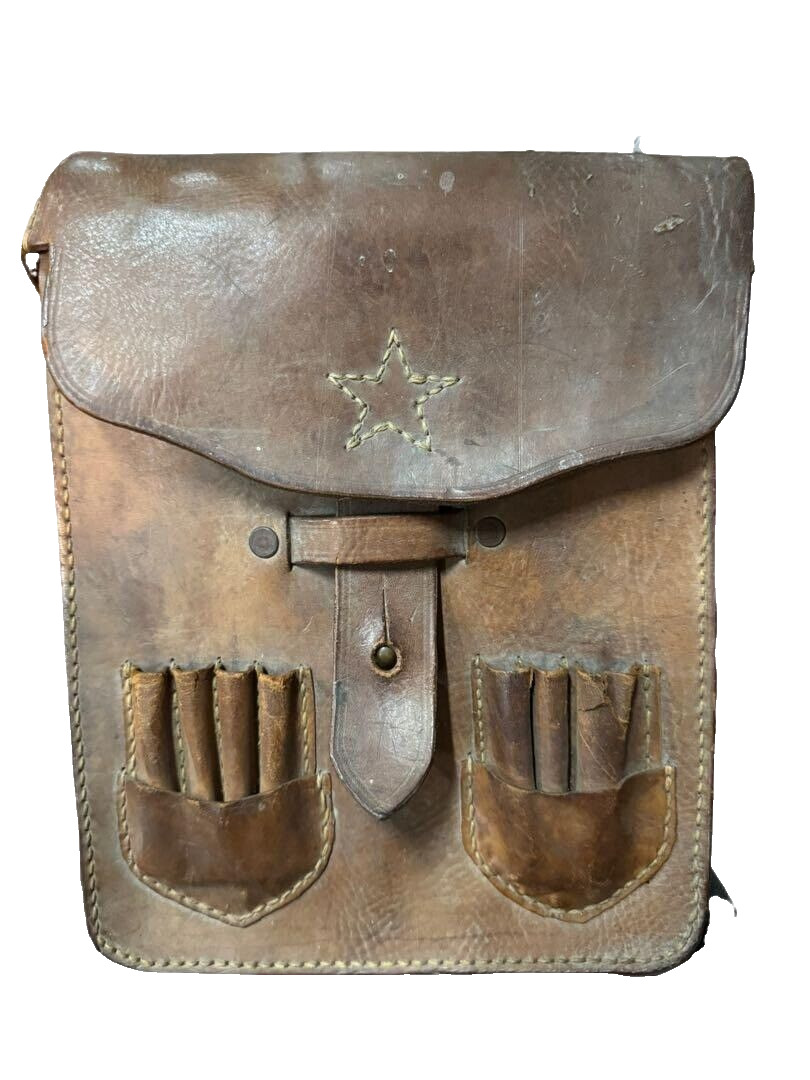 WWII ww2 Japanese Army antique Leather Bag Shoulder Bag 