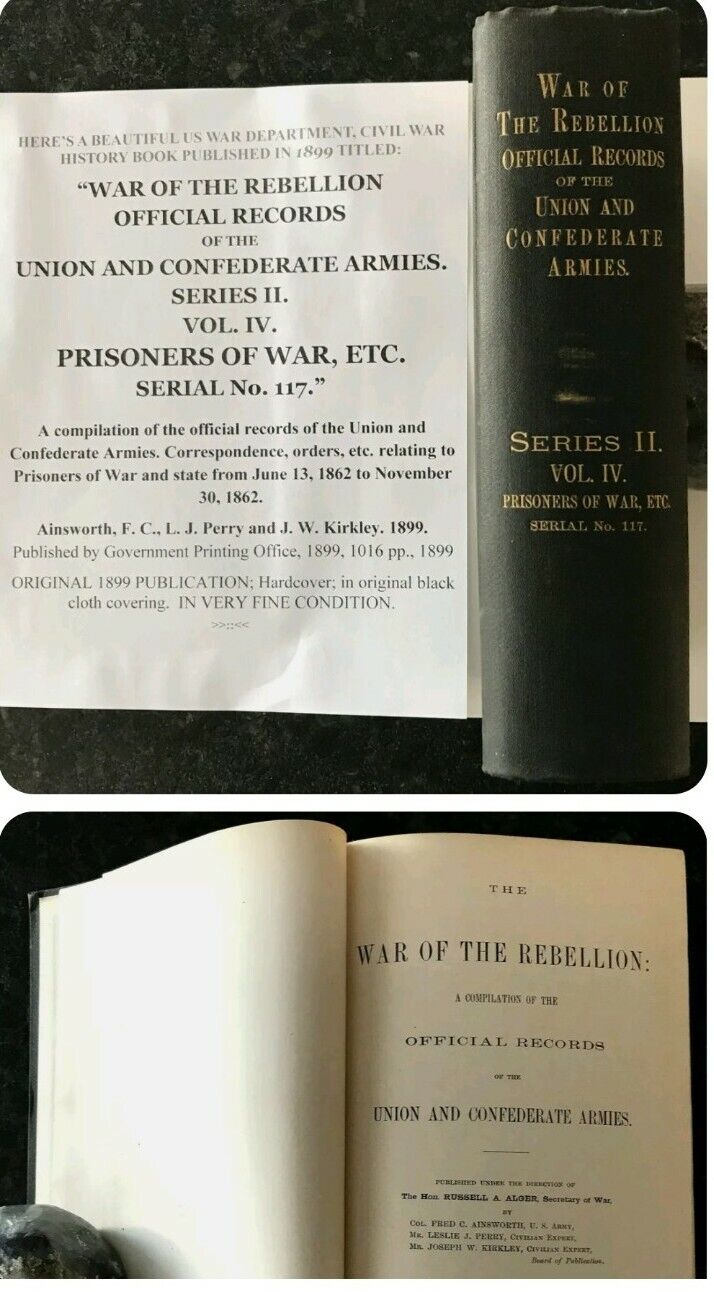Vtg 1800s CIVIL WAR PRISONERS REBELLION OFFICIAL RECORDS DOCUMENTS LETTERS BOOK