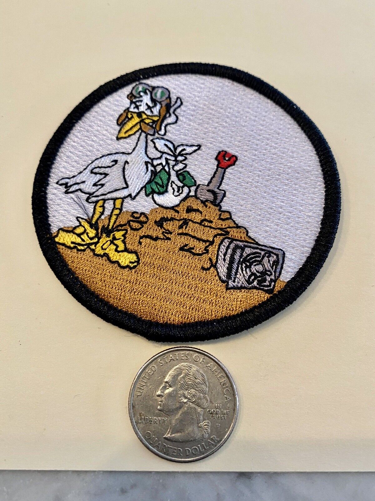 Military Bomb Squadron Stork Patch- Sew On Or Iron On New