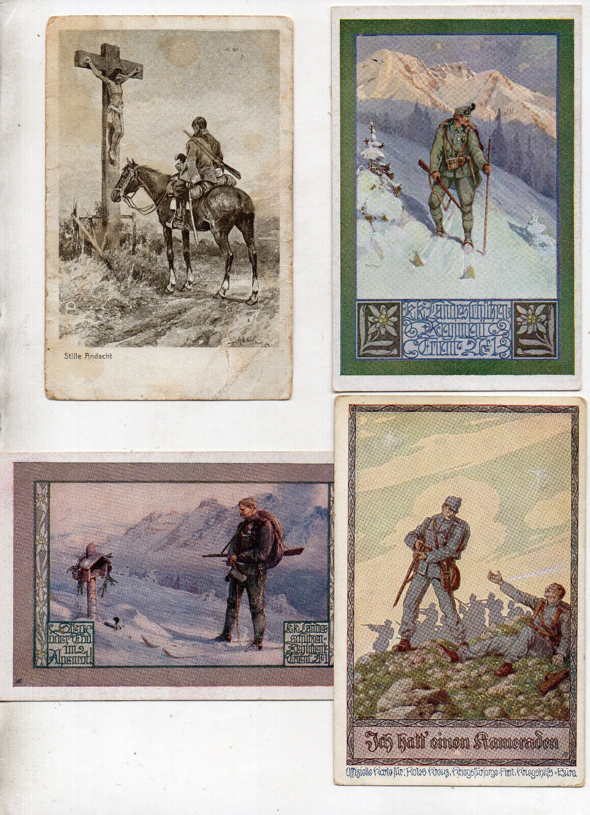 original german ww1 postcards X 4 patriotic 1914/18