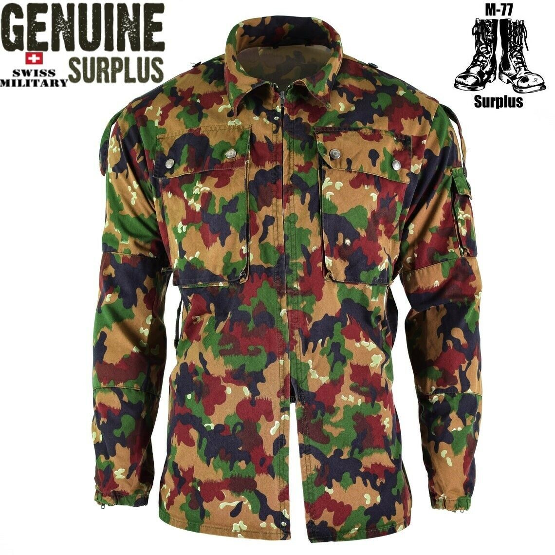 NEW Large Surplus Swiss Army M83 Alpenflage Field Shirt BDU Military Camo