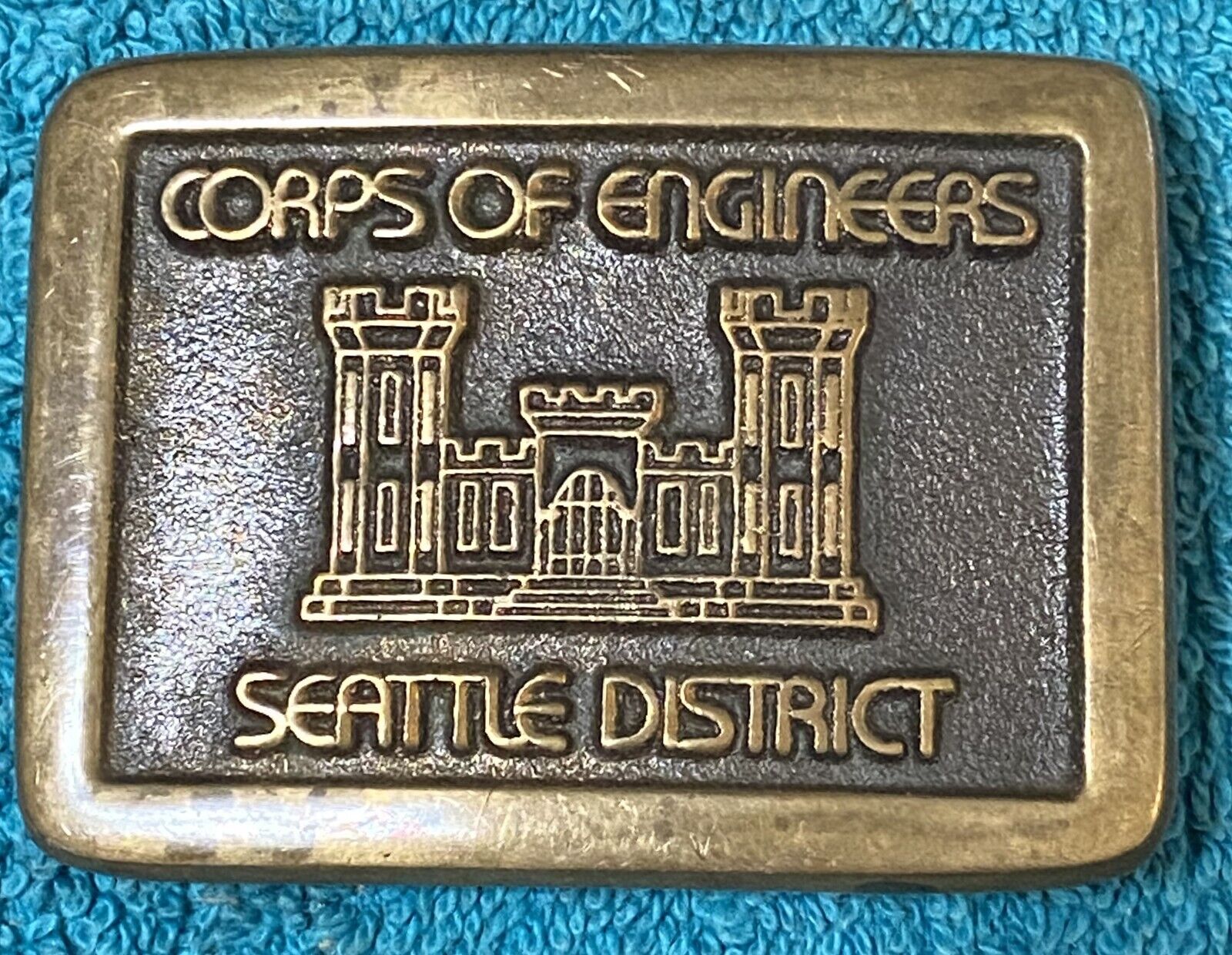 US Army Engineers - Seattle District - Solid Brass Buckle - 