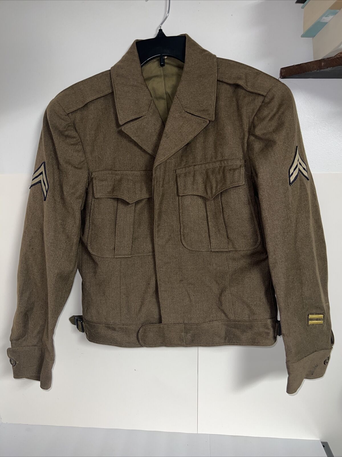 Vintage US Army Ike Jacket 1940s with Corporal’s and Overseas Stripes ...