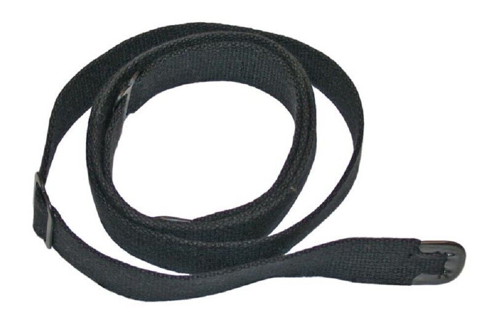 Black M1 Carbine Rifle Sling - Blued Steel Buckles and Tips