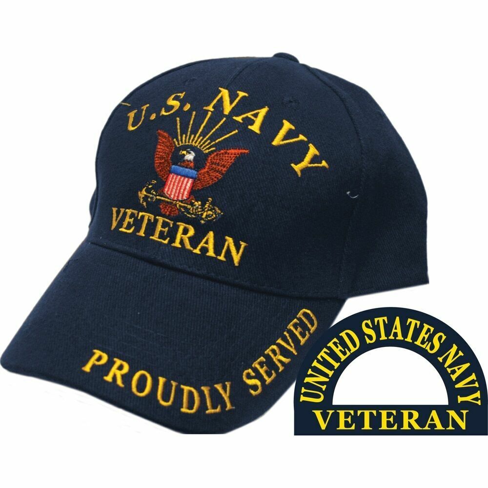 U.S NAVY VETERAN HAT BALLCAP OFFICIAL LICENSED NAVY PRODUCT PROUDLY SERVED