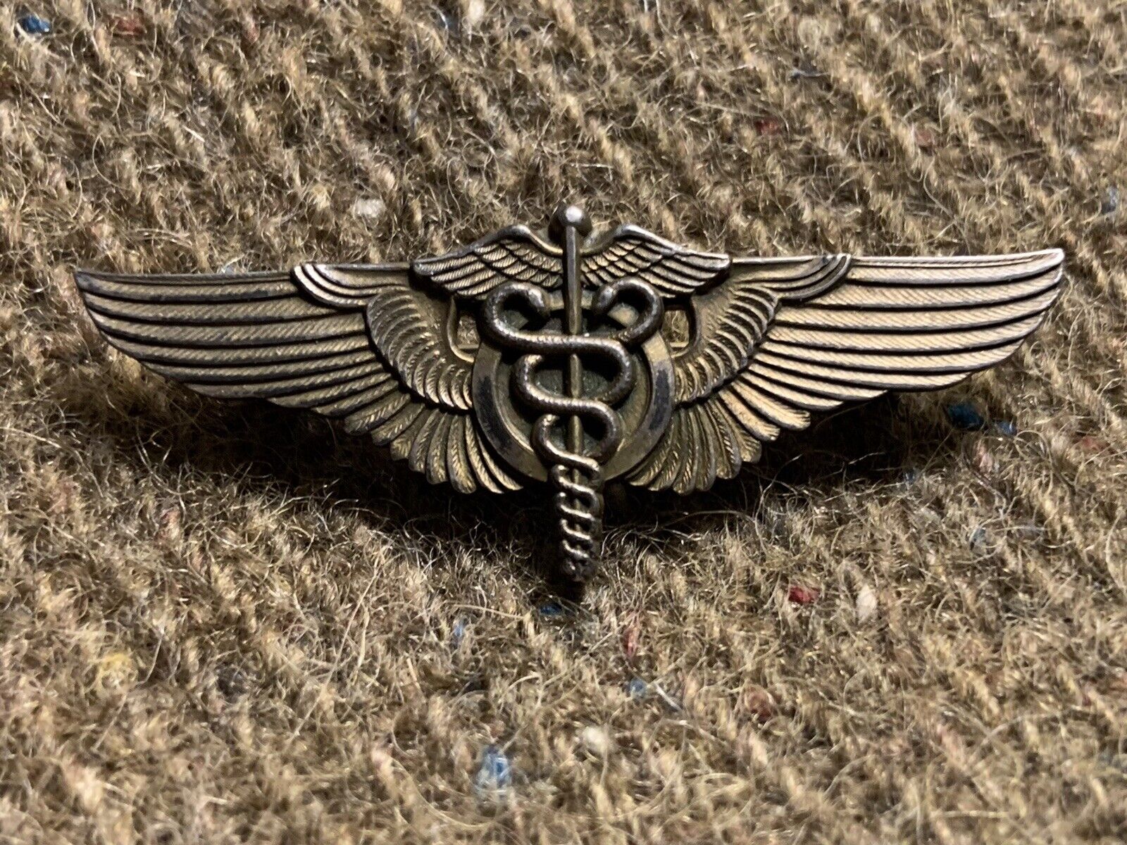 USAAF Gold Wash Flight Surgeon Wings ~ Balfour Sterling