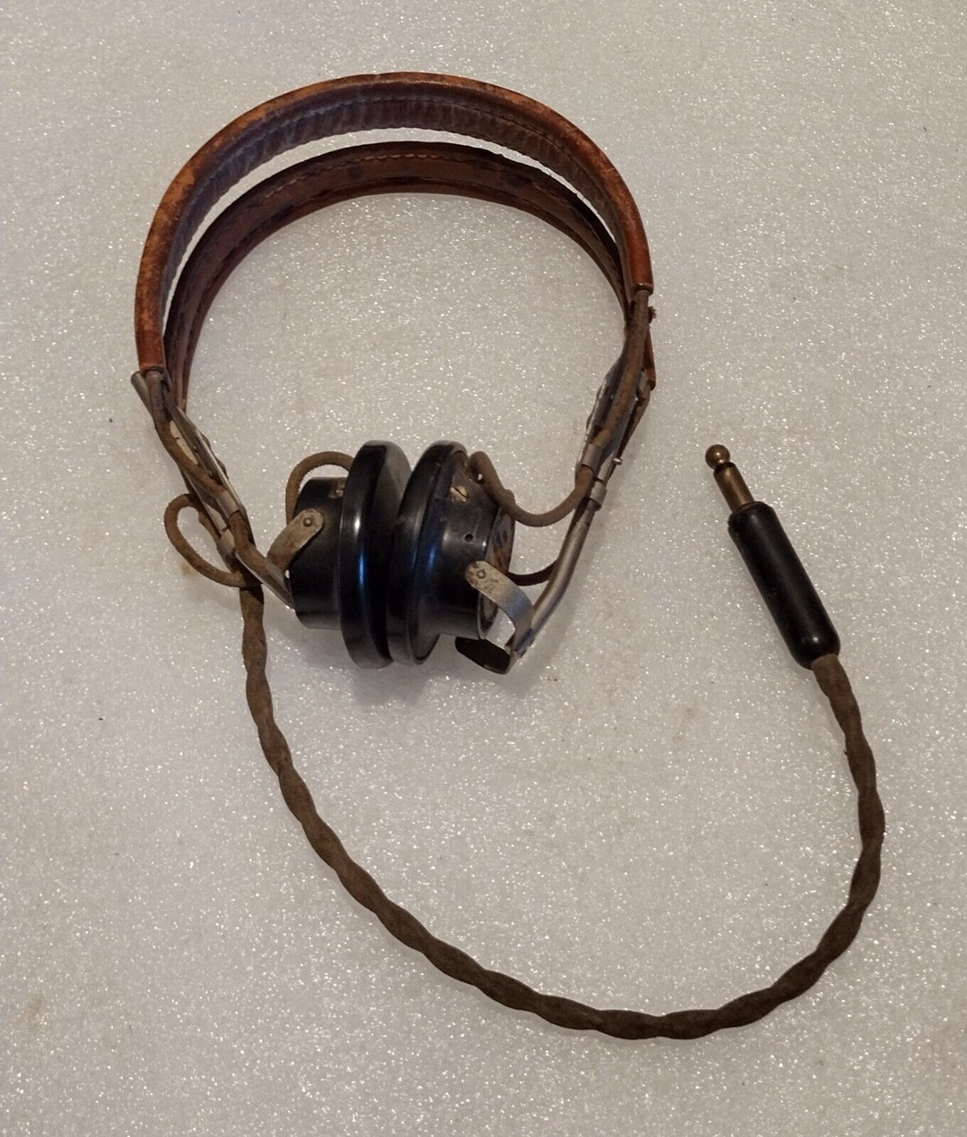 Vintage 1940s WW2 Headset HB-7 US Army Signal Corps R-14 Receivers Headphones