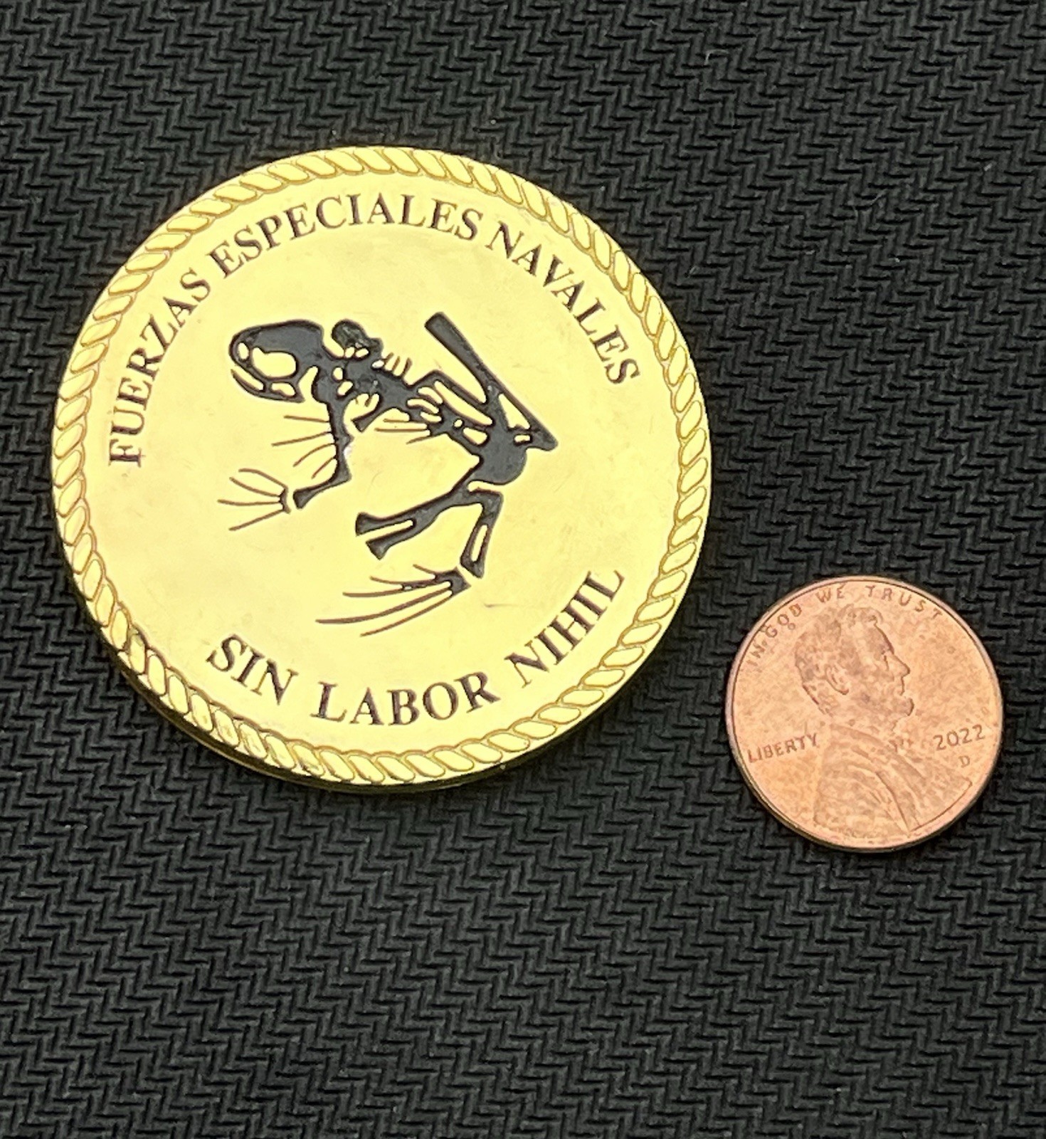Naval Special Warfare Unit Four Fuerzas Especiales Bone Frog Challenge Coin