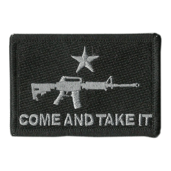 Hook Fastener Compatible Patches RIFLE Come and Take It BLACK 3x2