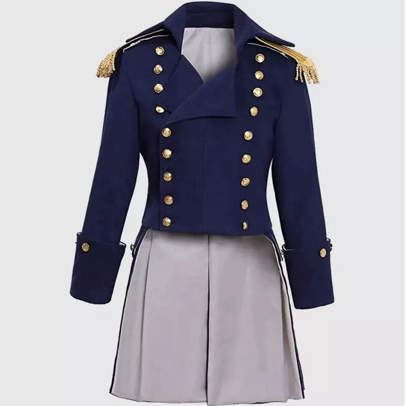 Navy Blue Colonial Military Uniform Jacket Men\'s Hussar Jacket Quick Shipping