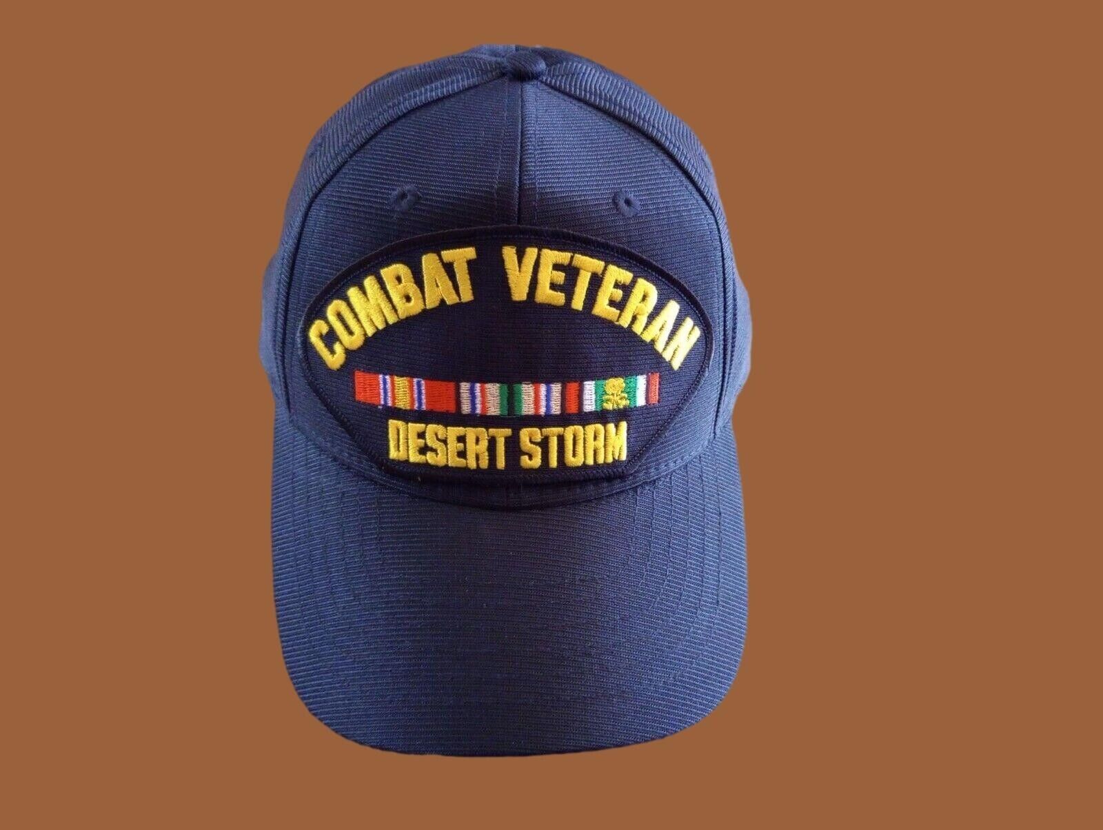 DESERT STORM COMBAT VETERAN HAT OFFICIAL U.S MILITARY BALL CAP U.S.A MADE