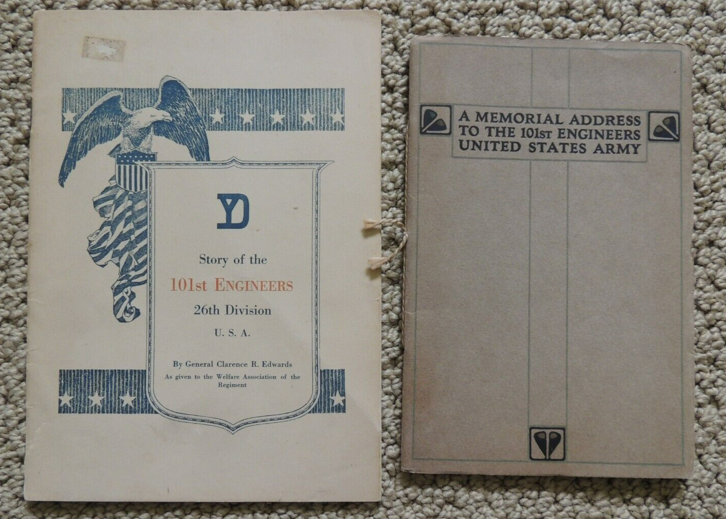 WWI YD/26th Divison 101st Engineers Two Booklets
