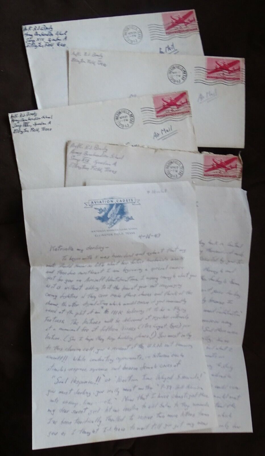 Ellington Field TX Pre-Flight School Letters to Tiffany Foundation Oyster Bay NY