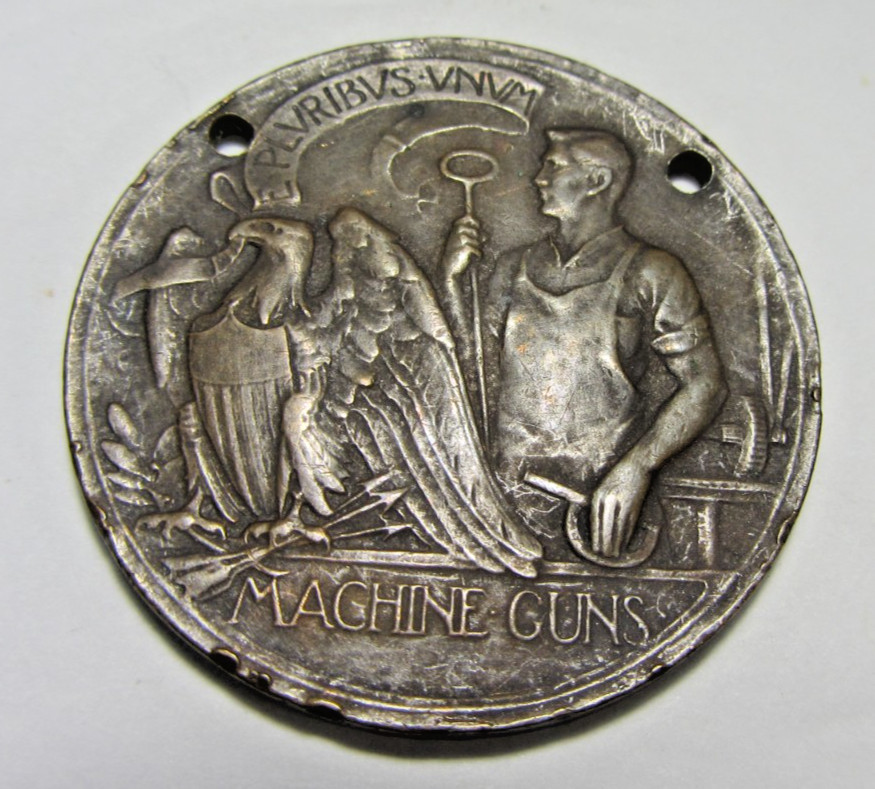 WWI Gorham Co Machine Guns War Worker Medal Home Front Munitions Badge Eagle