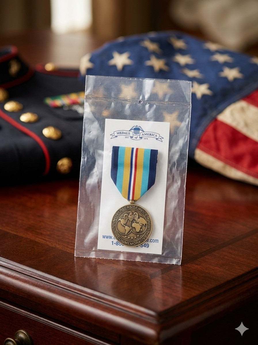 Overseas Service Commemorative Medal Full Size - New In Pack Medals of America