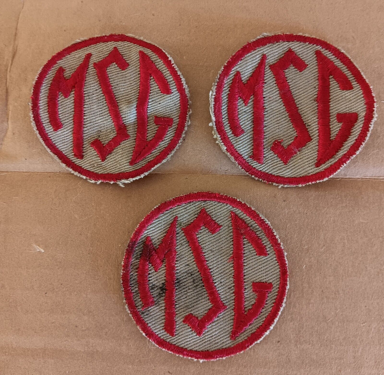 RARE ORIGINAL EMBROIDERED TWILL WW2 MISSISSIPPI STATE GUARD PATCH LOT