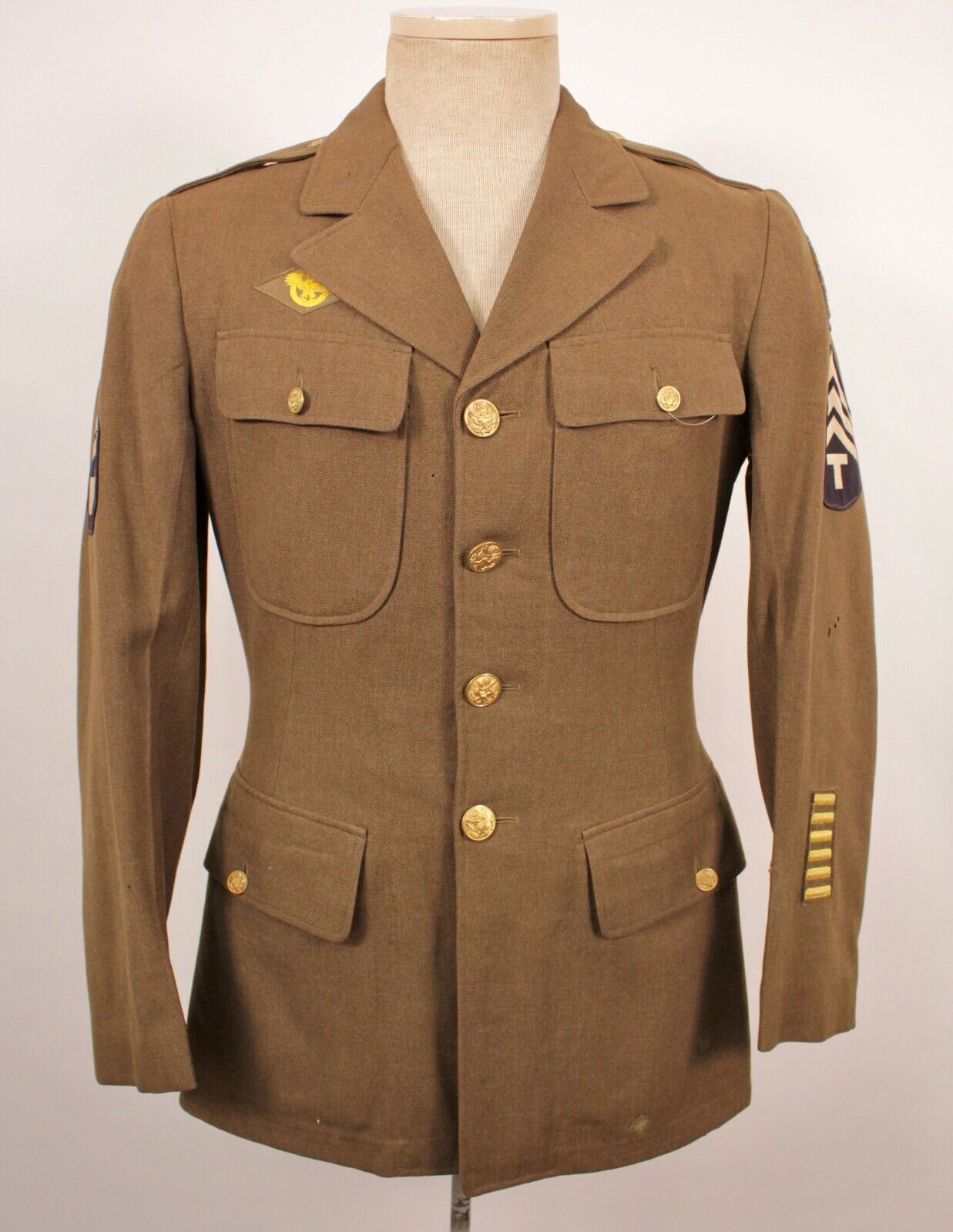 Men's WWII 1940s Wool US Army Tunic Uniform Jacket WW2 Amphibious Engineer