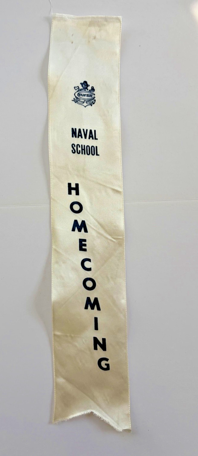 Navy Naval School Homecoming Ribbon Award Vintage  1950's Hard To Find
