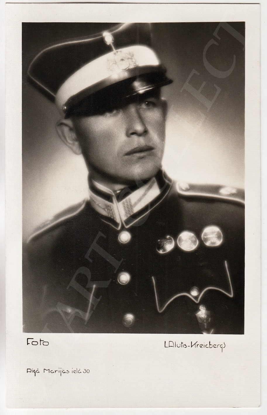 4.10.1940 Latvian OFFICER in NATIONAL ARMY UNIFORM under SOVIET OCCUPATION RAR