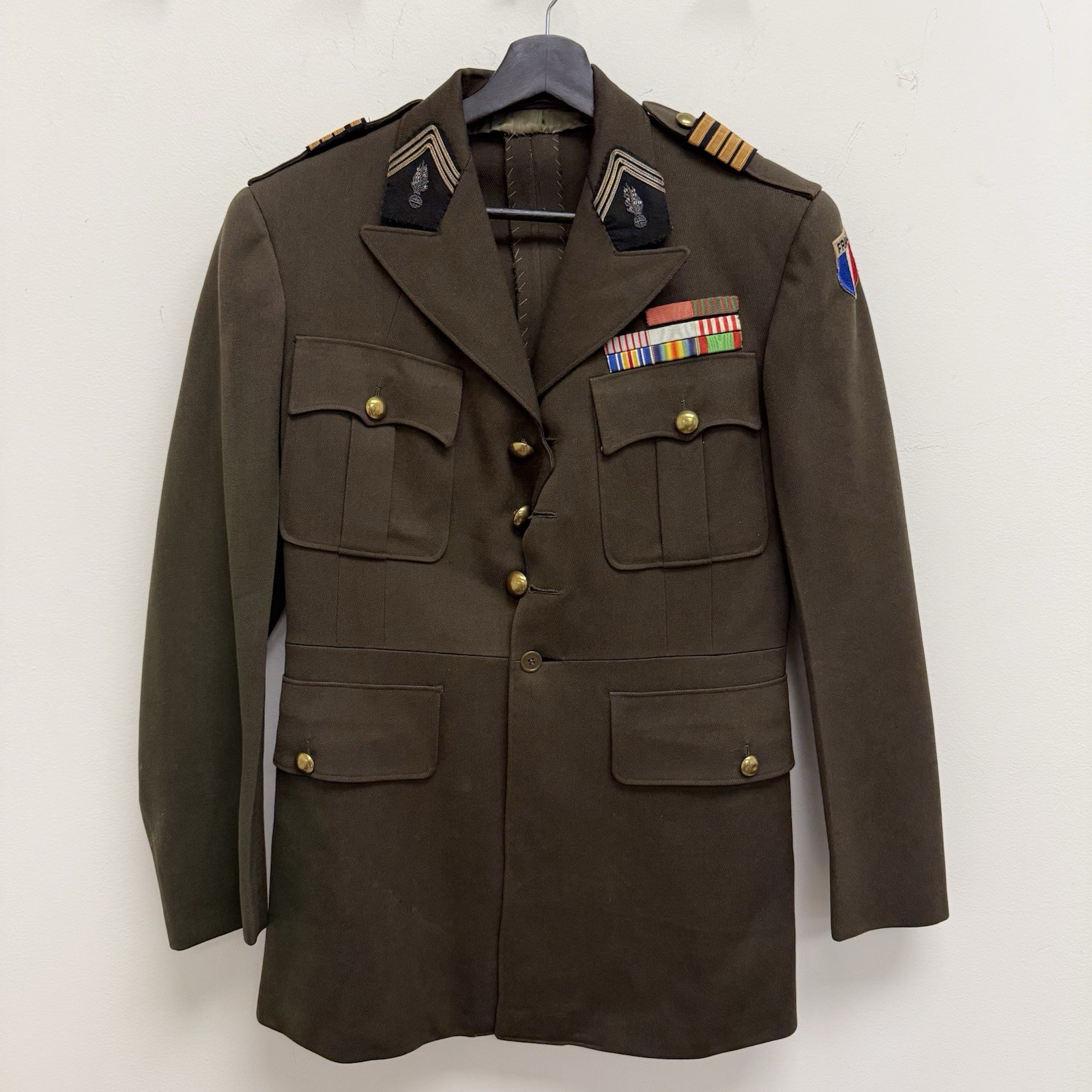 Original WWII Police Gendarme Officer Uniform US Jacket Decorated