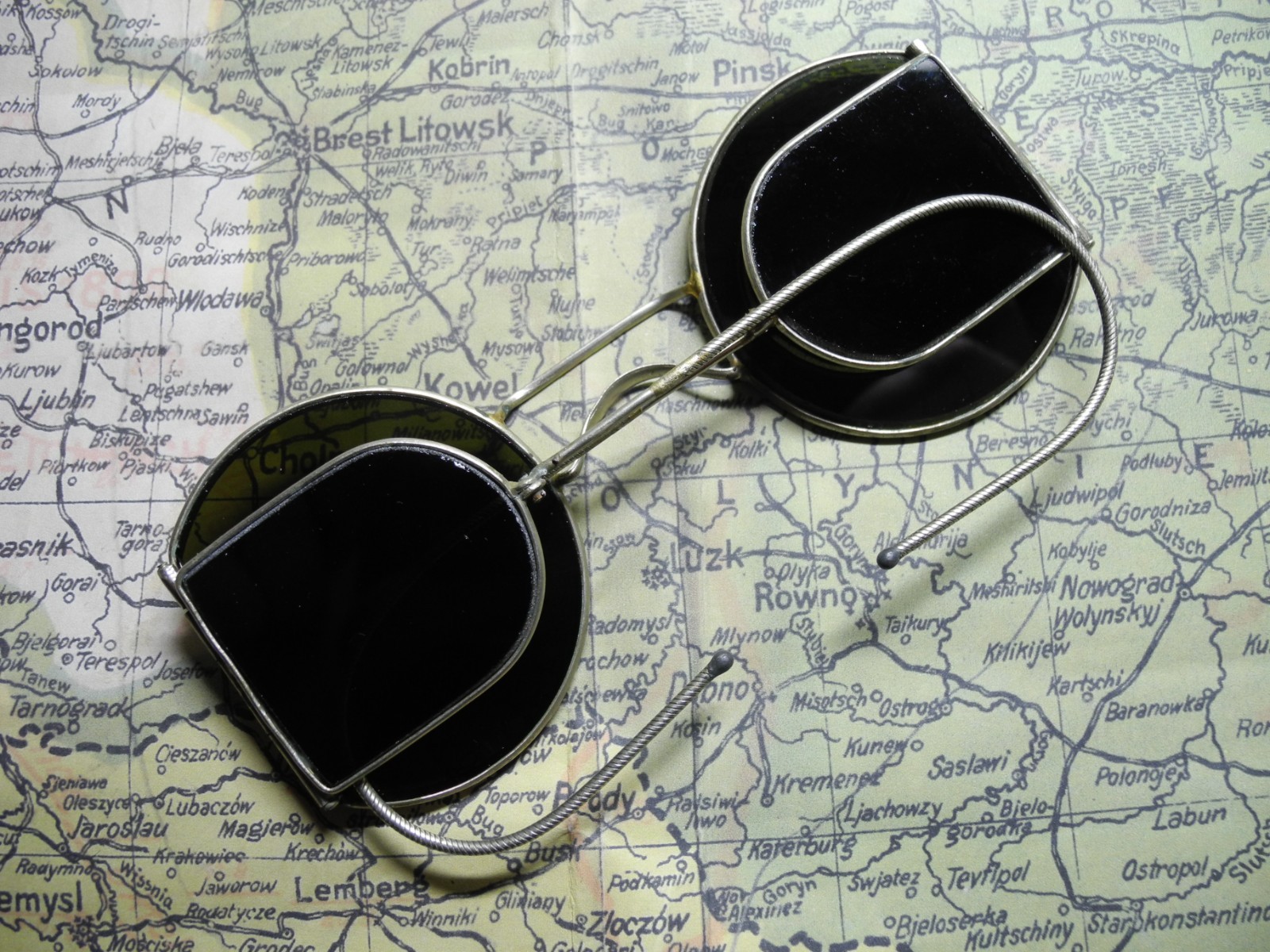 Rare original item Soviet old Red Army Red Army commissar WW2 protective goggles