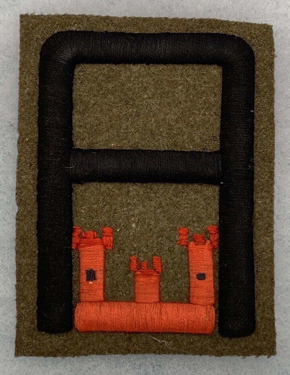 RARE ORIGINAL WW1 US 1st ARMY ENGINEER WOOL PATCH 3 1/2” X 4 3/4” THEATER MADE