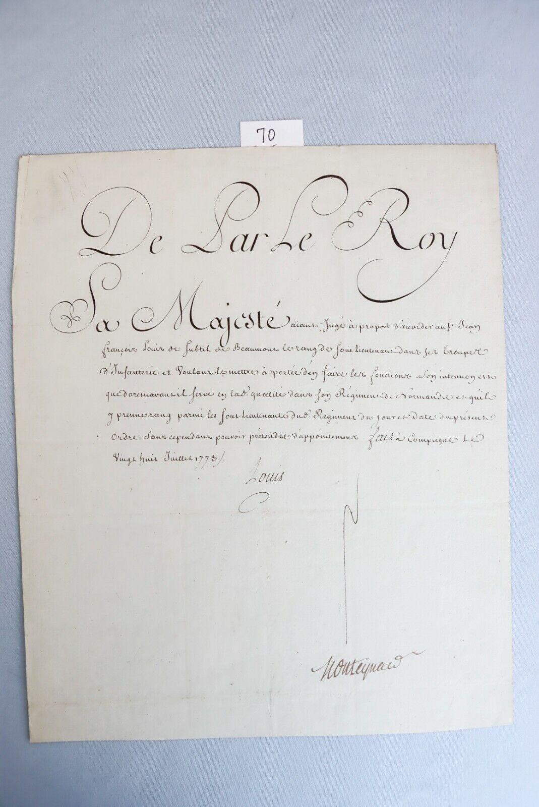 1773 French King Louis XV Autograph Document French Revolution Marat Danton