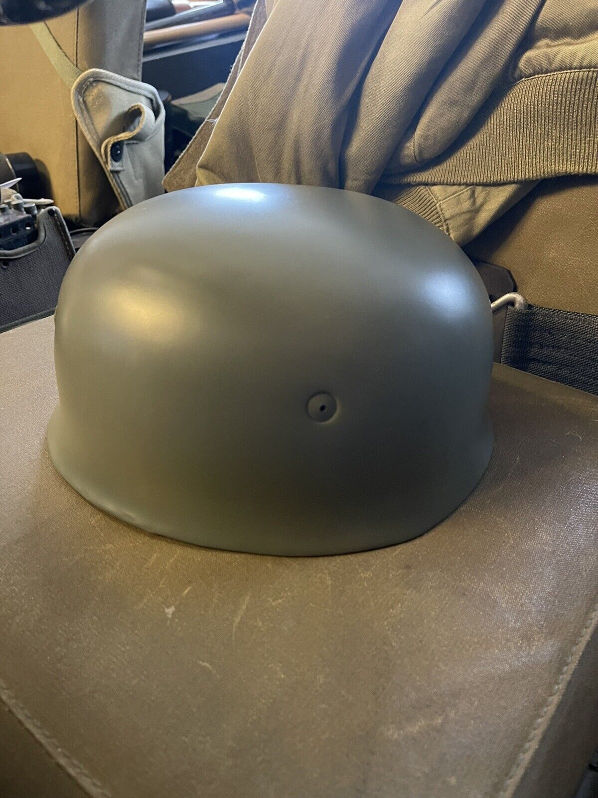 WW2 German Fallschirmjager M38 Steel Helmet WEHRMACHT Grey / Green