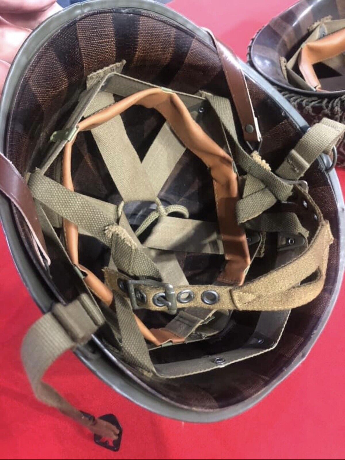 WWII M1 Helmet M2 D Bale Paratrooper Airborne Liner Resto