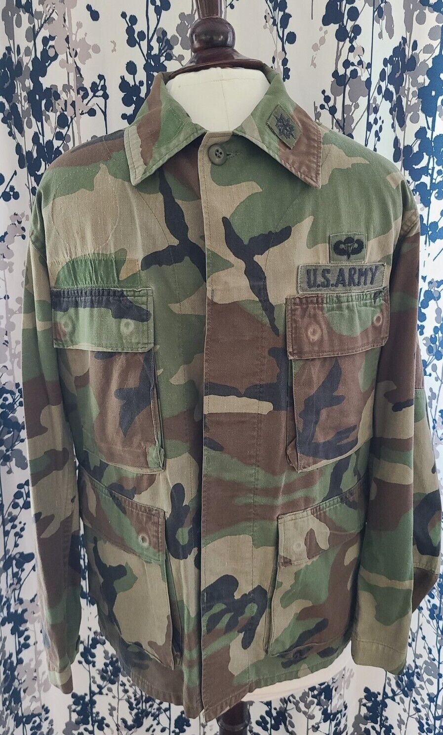 Vintage US Army Woodland Camo Hot Combat Coat TN National Guard Small/Short