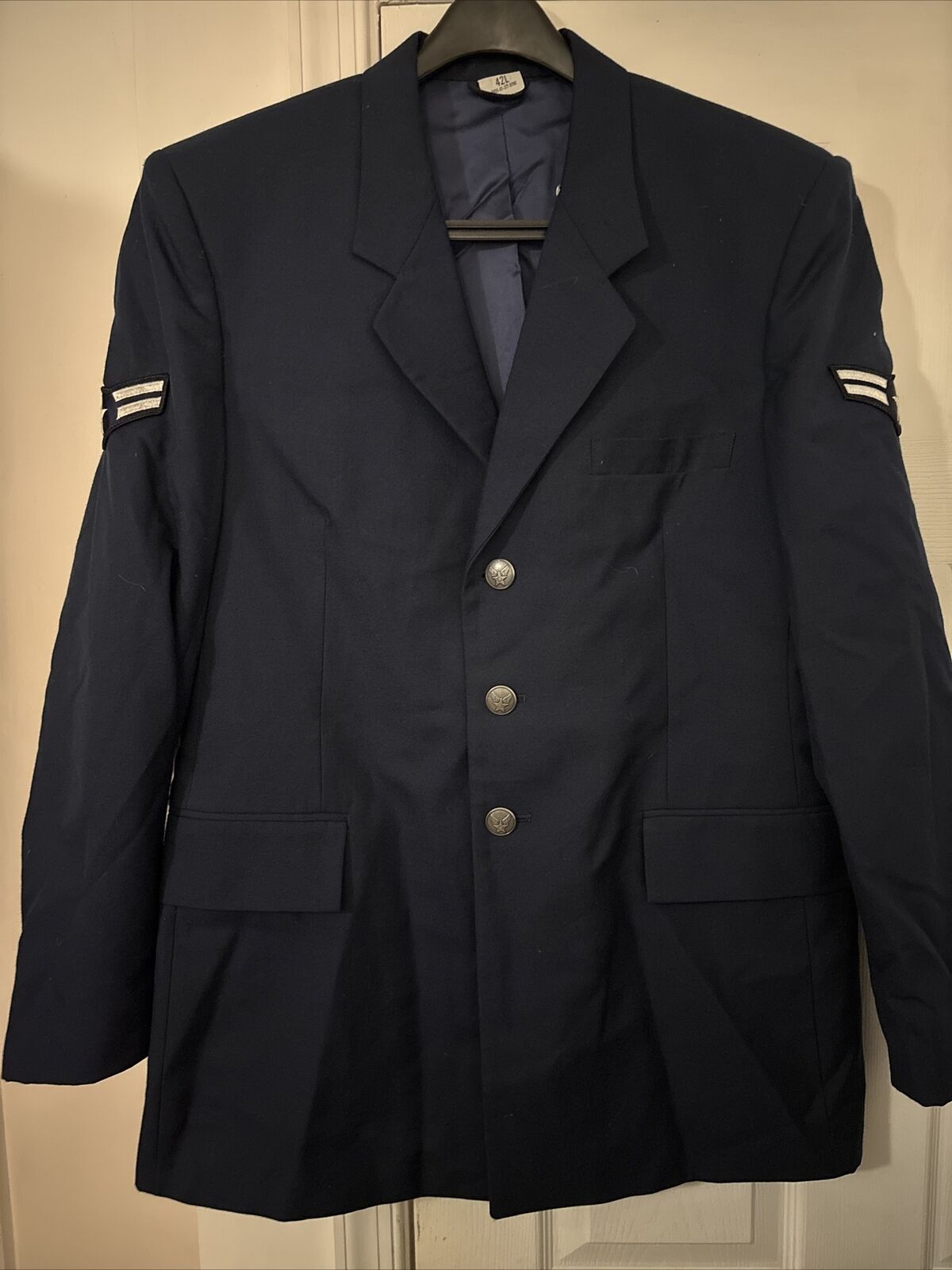 Male Enlisted US Air Force USAF Blue Service Jacket Coat Size 42 Long