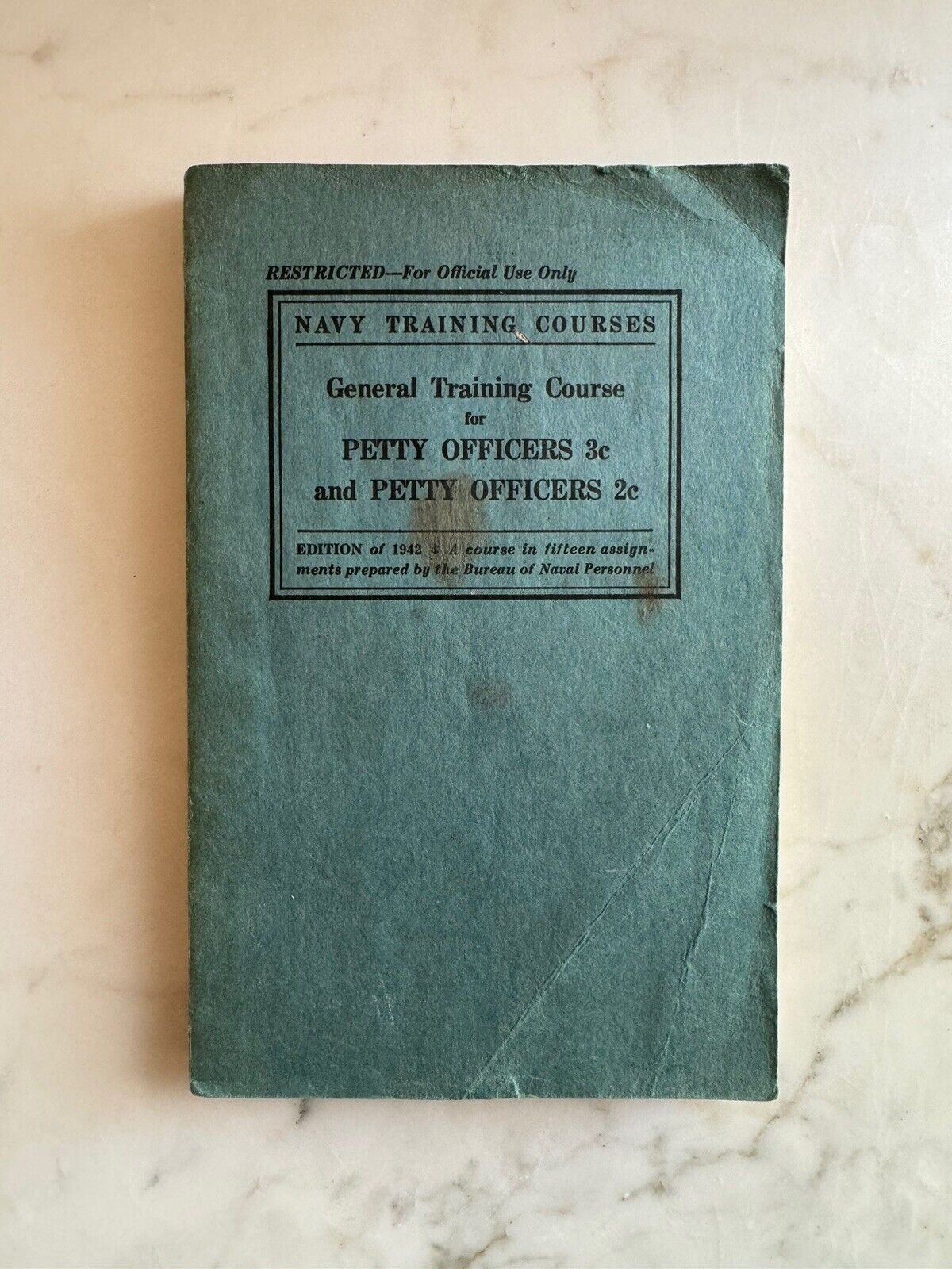 Vintage 1942 WWII Navy Training Course Manual For Petty Officers 3c And 2c