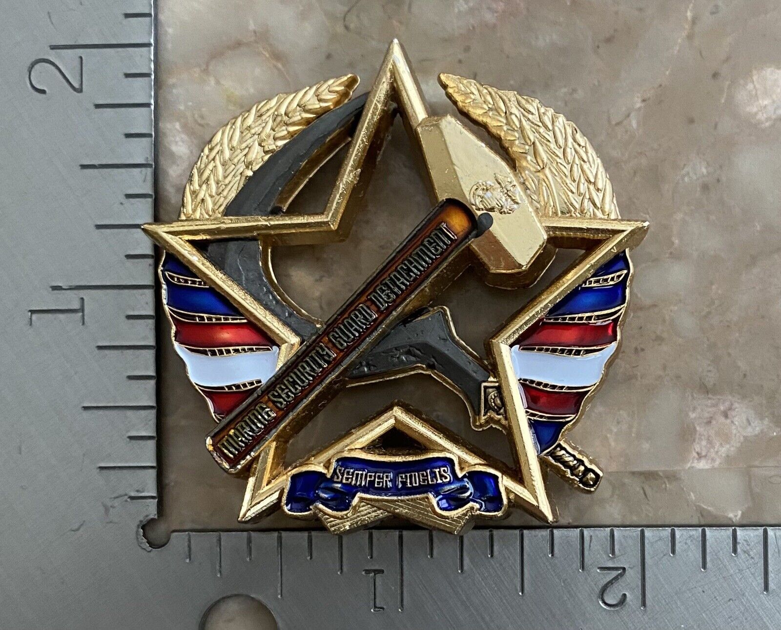 US Embassy MSG DET Marine Security Guard, Moscow, Russia, Challenge Coin