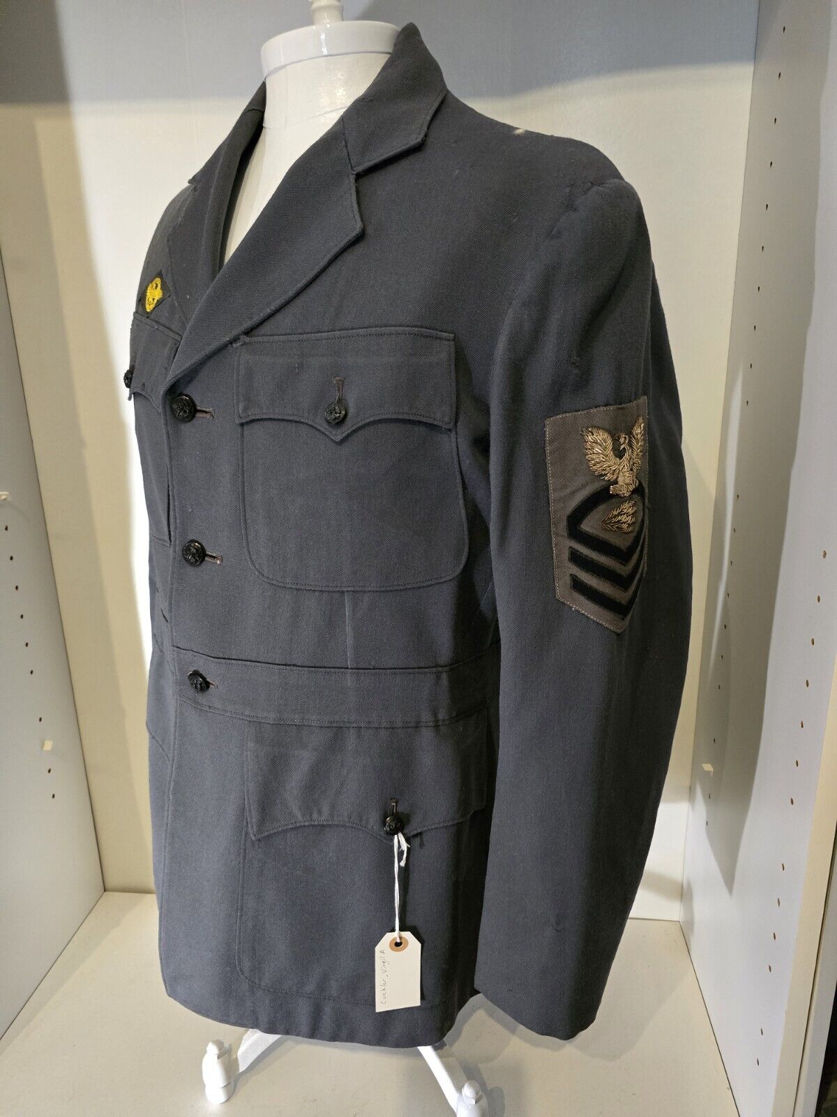 Wwii Named.navy Grey Cpo Uniform With Bullion Radioman
