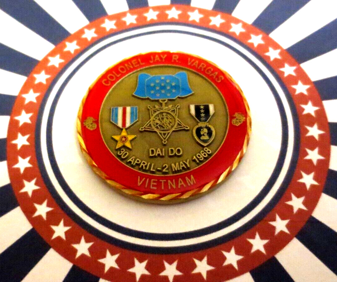 Challenge Coin Medal of Honor Recipient Hero US Marines Jay Vargas Vietnam War