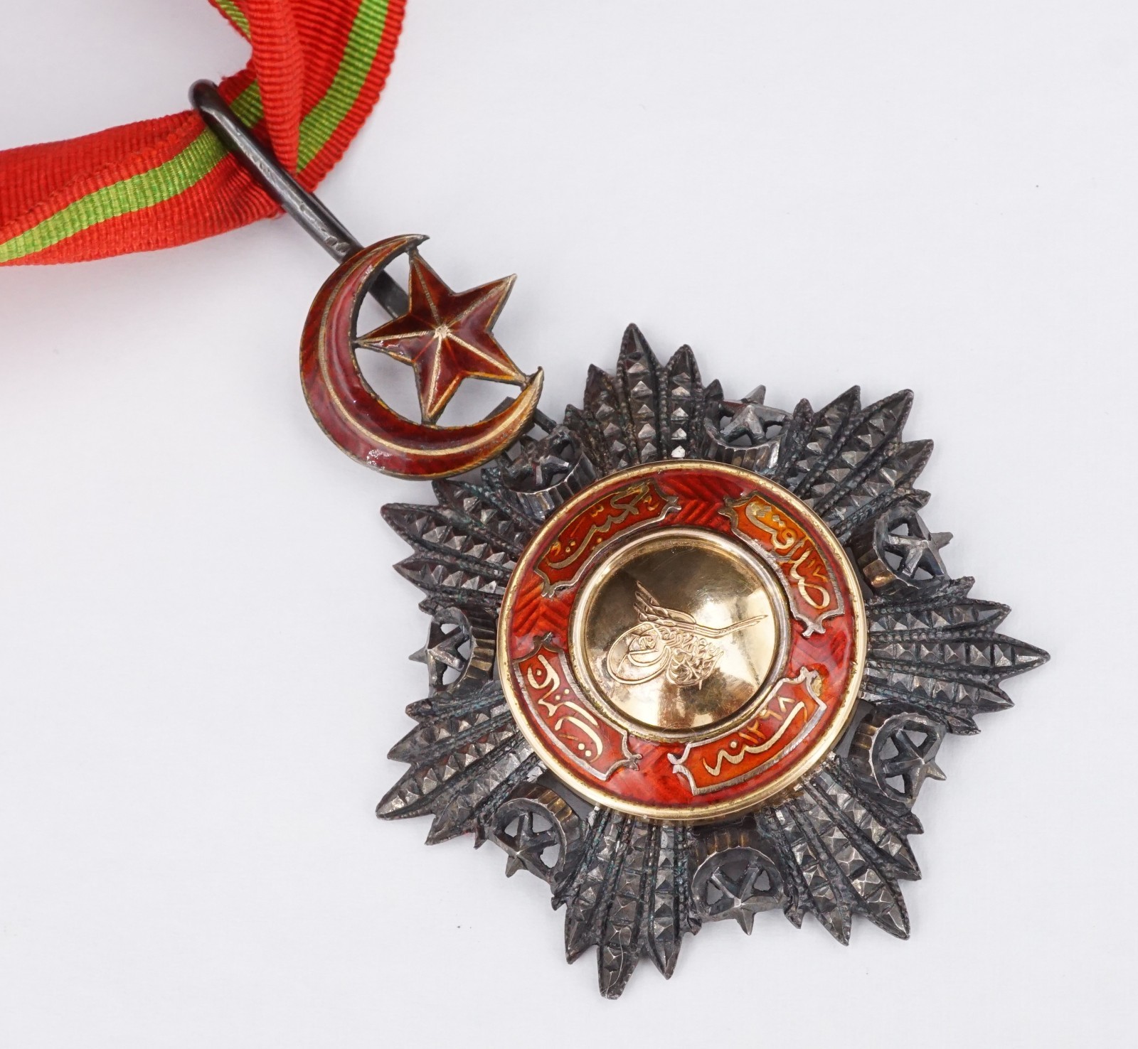 Ottoman Empire Order of the Medjidie Neck Medal 3rd Class 4" Silver Gold M2141