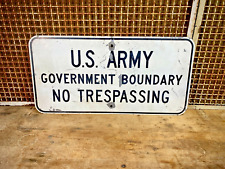 Vintage U.S. ARMY Government Boundary No Trespassing Metal Sign picture
