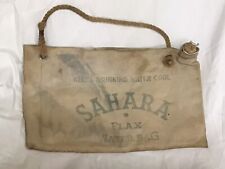 Vintage Sahara Flax Water Bag Canvas Keeps Water Cool Military WW2 Farming Decor picture
