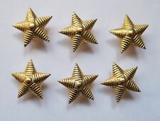 Lot of 6USSR Army Major Epaulet Metal Rank Star pin. Gold Ribbed 20 mm.New picture