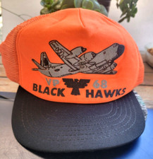 RARE VINTAGE U.S. NAVY VP-68 BLACK HAWKS SNAPBACK TRUCKER CAP HAT