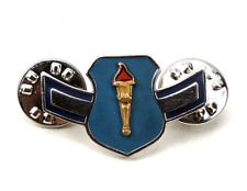 Vintage US Air Force ROTC Rank Metal Insignia Lapel Pin Enamel Torch #D1 picture