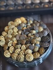 Large Military Button Collection Varied Makers Small Large Gold Silver Cased picture