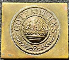 WWI German Imperial Army Belt Buckle Gott Mit Uns Brass Flat Dress Parade 1914 picture