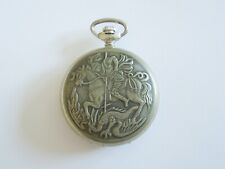 Soviet Union Cccp Russian Hand Wound Pocket Watch Dragon Slayer / Eagle Motif picture