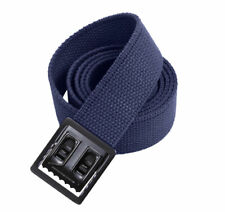 US MILITARY STYLE NAVY BLUE WEB BELT WITH BLACK OPEN FACE BUCKLE picture