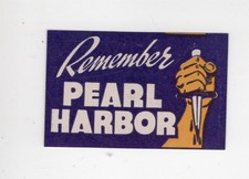 WW II PATRIOTIC REMEMBER PEARL HARBOR POSTER STAMP HAND W/ DAGGER