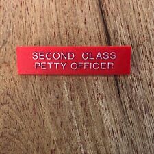 Vintage Second Class Petty Officer Red Plastic ID Badge Pin K9 picture