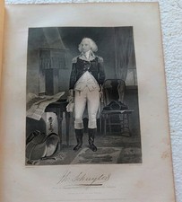 Antique Engraving American  Revolutionary War Hero Phil Schuyler 1861 Original 
