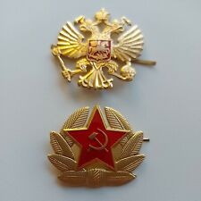 Russian USSR Cockade Soviet Military Army  Hat  Badge Red Star lot set 2pcs picture